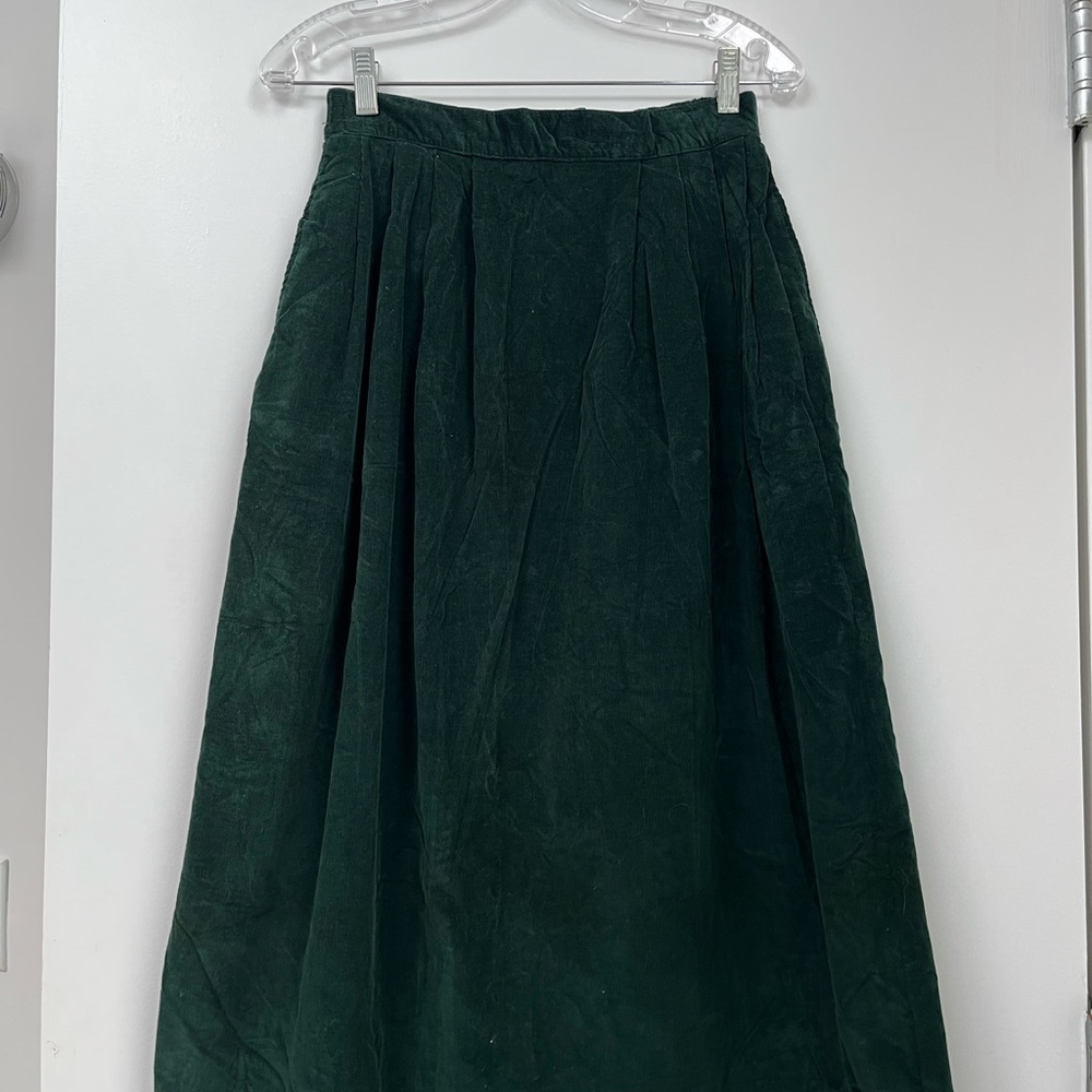 Talbots Dark Green Maxi Corduroy Skirt